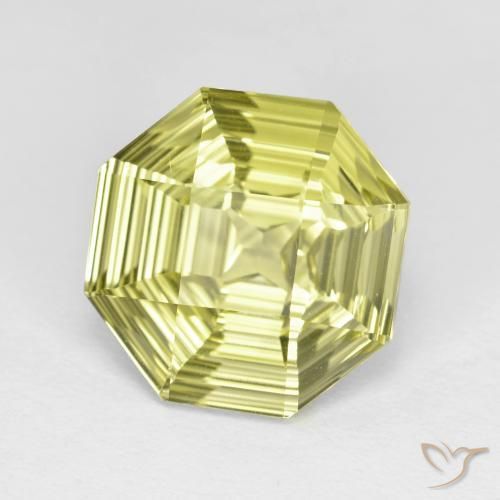 Quartzo amarelo médio Natural 5.36ct, Corte Octógono / Esmeralda, VVS