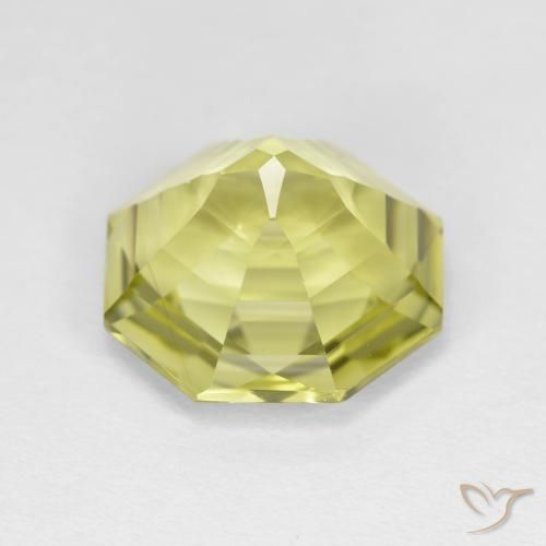 Quartzo amarelo médio Natural 5.36ct, Corte Octógono / Esmeralda, VVS