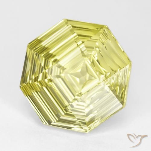 Quartzo amarelo médio Natural 14.53ct, Corte Octógono / Esmeralda, VVS