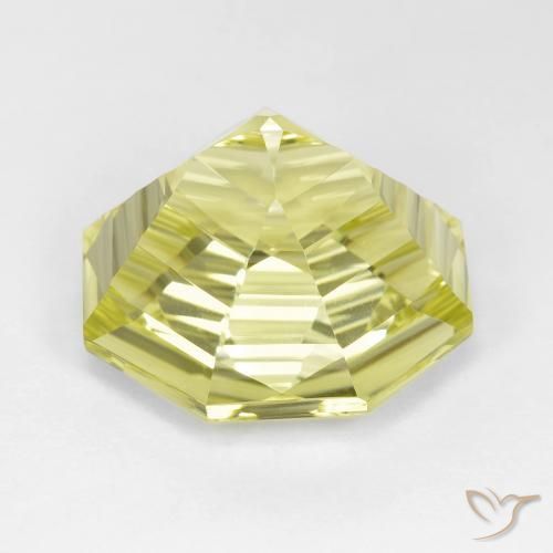 Quartzo Amarelo esverdeado Natural 14.36ct, Corte Octógono / Esmeralda, VVS