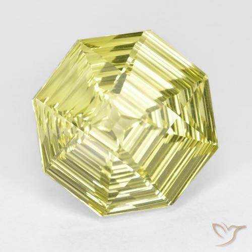 Quartzo amarelo médio Natural 14.06ct, Corte Octógono / Esmeralda, VVS