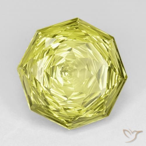 Quartzo Limão amarelo Natural 13.29ct, Corte Octógono / Esmeralda, VVS