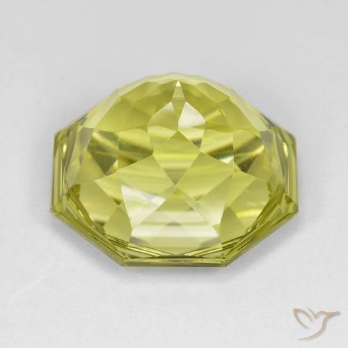 Quartzo Limão amarelo Natural 13.29ct, Corte Octógono / Esmeralda, VVS