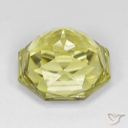Quartzo Limão amarelo Natural 14.88ct, Corte Octógono / Esmeralda, VVS