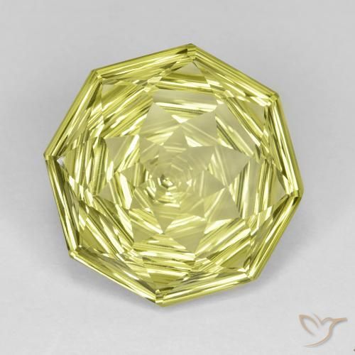 Quartzo Limão amarelo Natural 10.48ct, Corte Octógono / Esmeralda, VVS