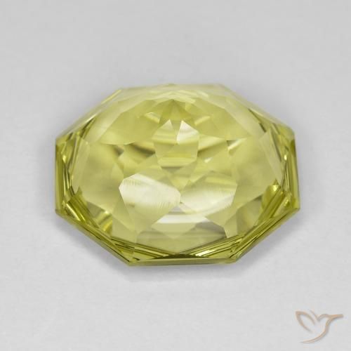 Quartzo Limão amarelo Natural 10.48ct, Corte Octógono / Esmeralda, VVS