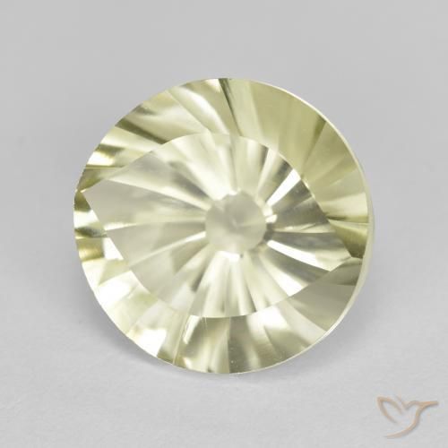 Quartzo Amarelo Esverdeado Claro Natural 5.53ct, Redondo, VVS