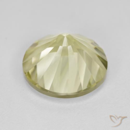 Quartzo Amarelo Esverdeado Claro Natural 5.53ct, Redondo, VVS