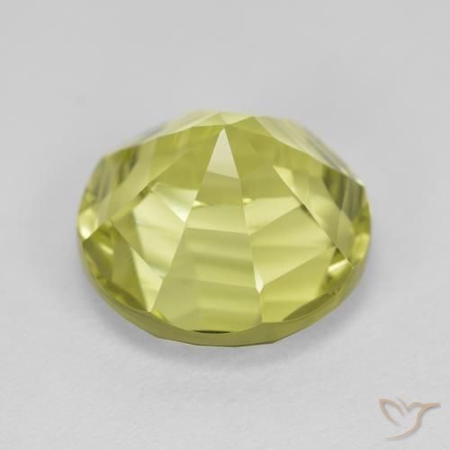 Quartzo Amarelo verde Natural 6.09ct, Redondo, VVS