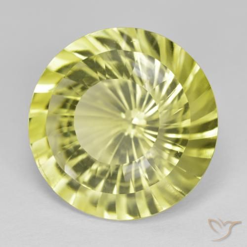 Quartzo Limão amarelo Natural 16.42ct, Redondo, VVS