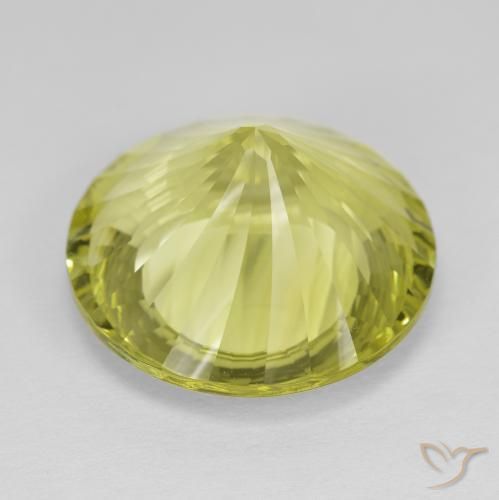 Quartzo Limão amarelo Natural 16.42ct, Redondo, VVS