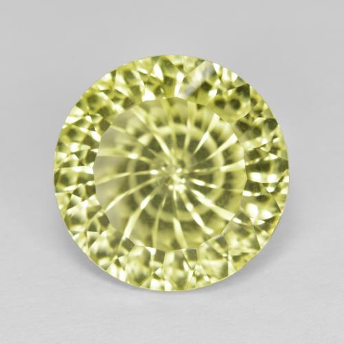 Quartzo amarelo natural 8,13ct, corte redondo, VVS