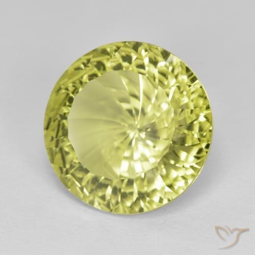 Quartzo amarelo médio Natural 7.74ct, Redondo, VVS