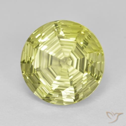 Quartzo Limão amarelo Natural 6.23ct, Redondo, VVS