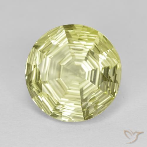 Quartzo amarelo médio Natural 5.64ct, Redondo, VVS