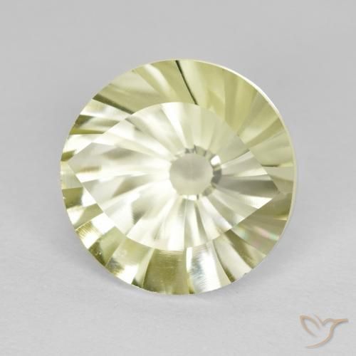 Quartzo Amarelo-Cinzento Médio Natural 5.26ct, Redondo, VVS