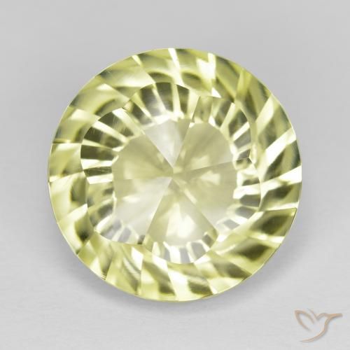 9.88ct Natural Amarelo esverdeado Quartzo, Redondo, VVS