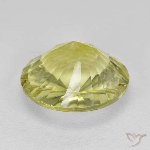 Quartzo Amarelo esverdeado Natural 9.88ct, Redondo, VVS