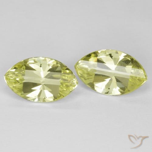 Pedras preciosas de Quartzo Amarelo esverdeado natural de 5.45 ct, Marquesa, VVS