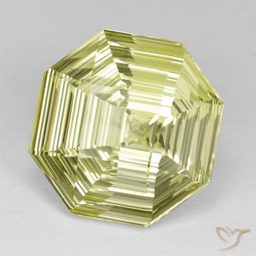 Quartzo amarelo médio Natural 13.89ct, Corte Octógono / Esmeralda, VVS