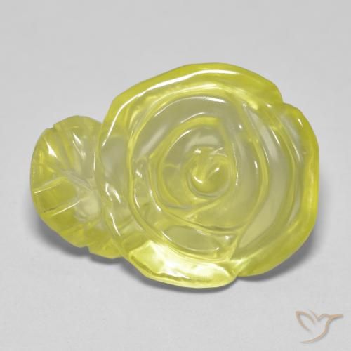 15.20ct Natural Limão amarelo Quartzo, Flor cortada, Transparente