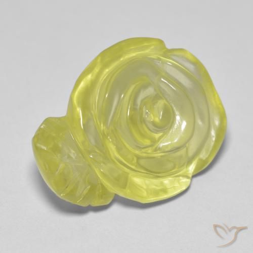 Quartzo Limão amarelo Natural 15.20ct, Flor cortada, Transparente