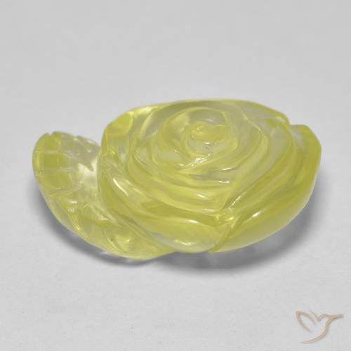 Quartzo Limão amarelo Natural 15.20ct, Flor cortada, Transparente