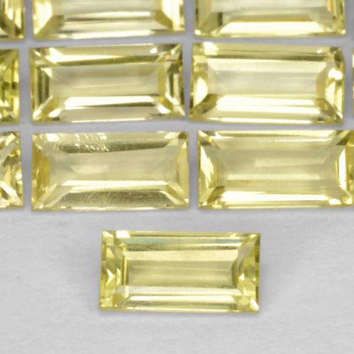 Quartzo amarelo natural 0,33ct, baguete, VVS-VS