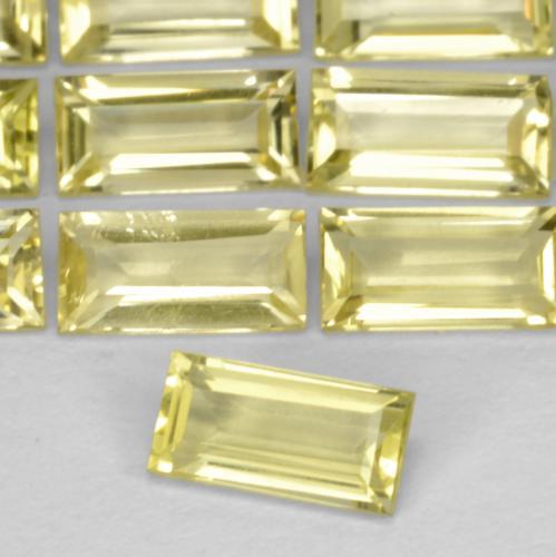 Quartzo amarelo natural 0,33ct, baguete, VVS-VS
