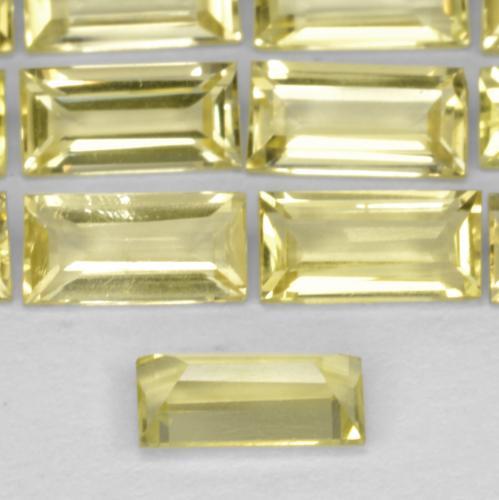 Quartzo amarelo natural 0,33ct, baguete, VVS-VS