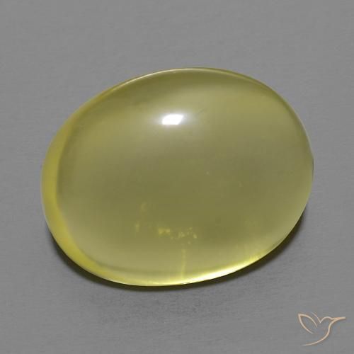 Quartzo Amarelo esverdeado Natural 14.84ct, oval, Transparente
