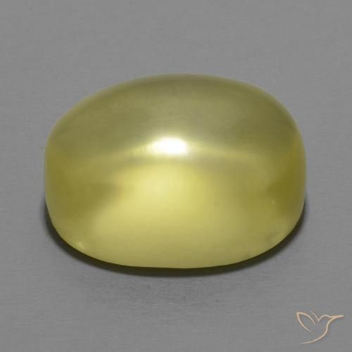 Quartzo Amarelo esverdeado Natural 14.84ct, oval, Transparente