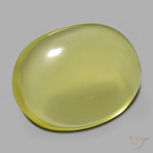 Quartzo Amarelo esverdeado Natural 34.53ct, oval, Transparente