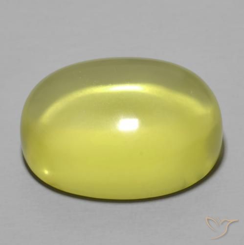 Quartzo Amarelo esverdeado Natural 34.53ct, oval, Transparente
