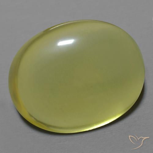 Quartzo Amarelo esverdeado Natural 30.57ct, oval, Transparente