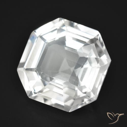 Quartzo Branco Natural 9.37ct, Corte Octógono / Esmeralda, VVS