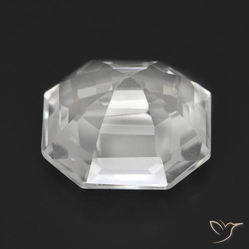 Quartzo Branco Natural 9.37ct, Corte Octógono / Esmeralda, VVS