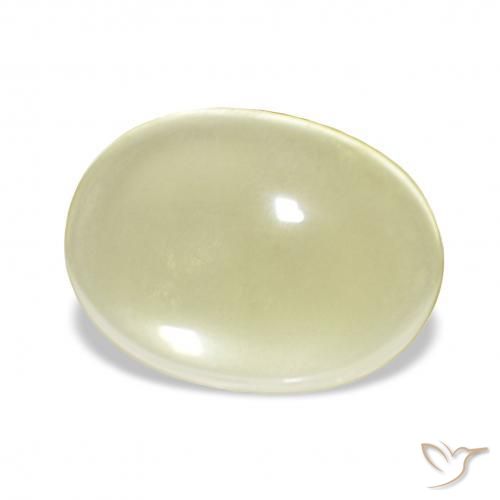 Quartzo Amarelo Creme Pálido Natural 6.12ct, oval, Transparente