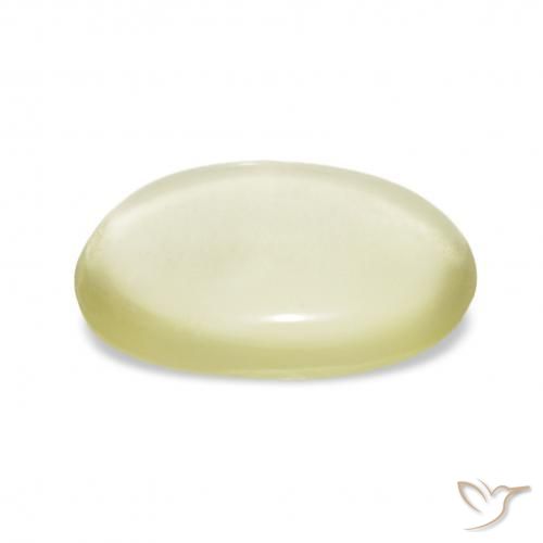 Quartzo Amarelo Creme Pálido Natural 6.12ct, oval, Transparente