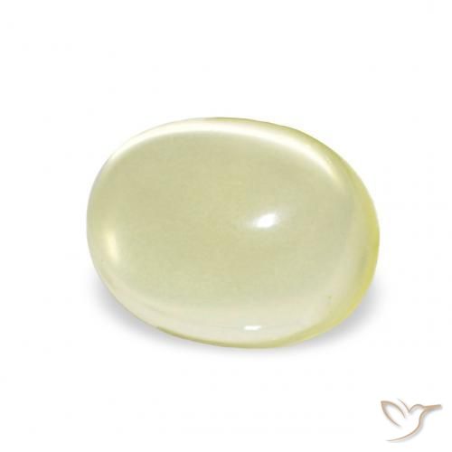 Quartzo Amarelo Creme Pálido Natural 5.31ct, oval, Transparente