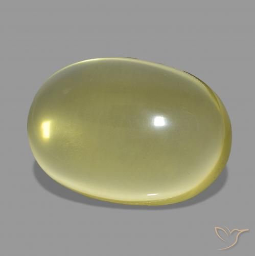 Quartzo Amarelo Abacaxi Claro Natural 46.42ct, oval, Transparente