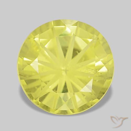 Quartzo amarelo natural 3,09ct, corte redondo, VS