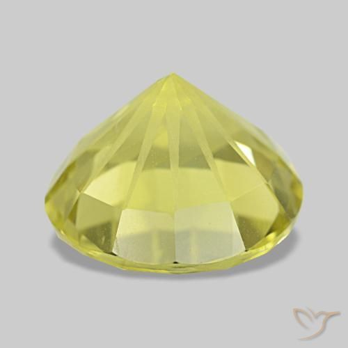 Quartzo amarelo natural 3,09ct, corte redondo, VS