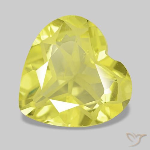 Quartzo amarelo natural 3,78ct, formato de coração, VS