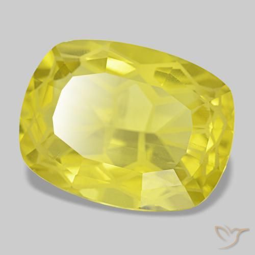 Quartzo amarelo natural 11,85ct, almofada cortada, VS