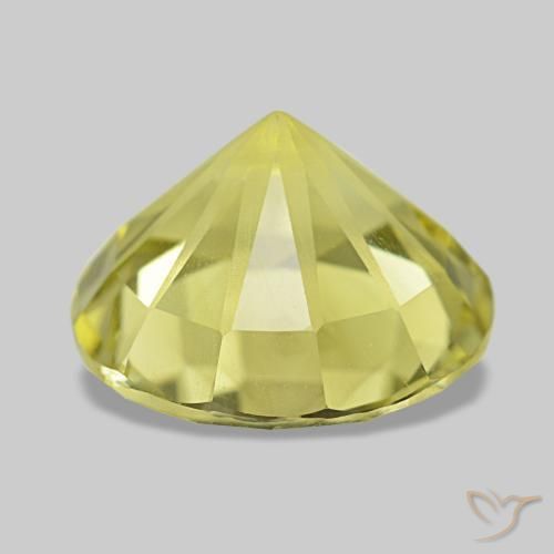 Quartzo amarelo natural 4,38ct, corte redondo, VVS
