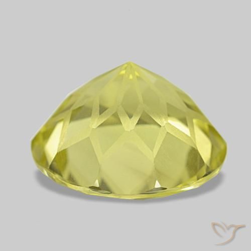 Quartzo amarelo natural 3,92ct, corte redondo, VVS