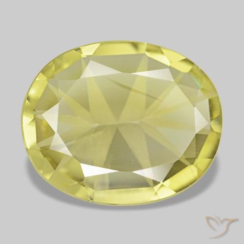 Quartzo amarelo natural 4,34ct, corte oval, VVS