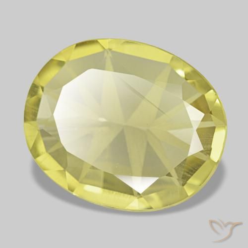 Quartzo amarelo natural 4,34ct, corte oval, VVS