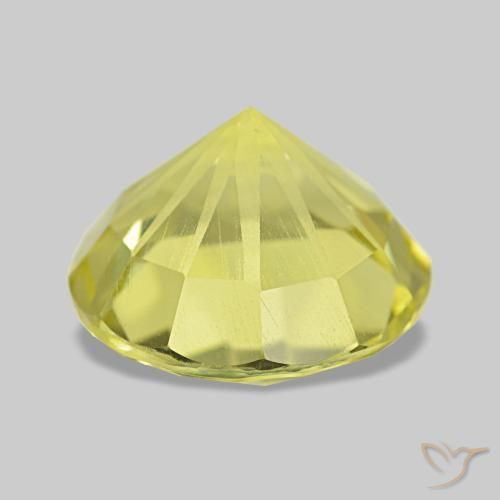 Quartzo amarelo natural 3,52ct, corte redondo, VVS